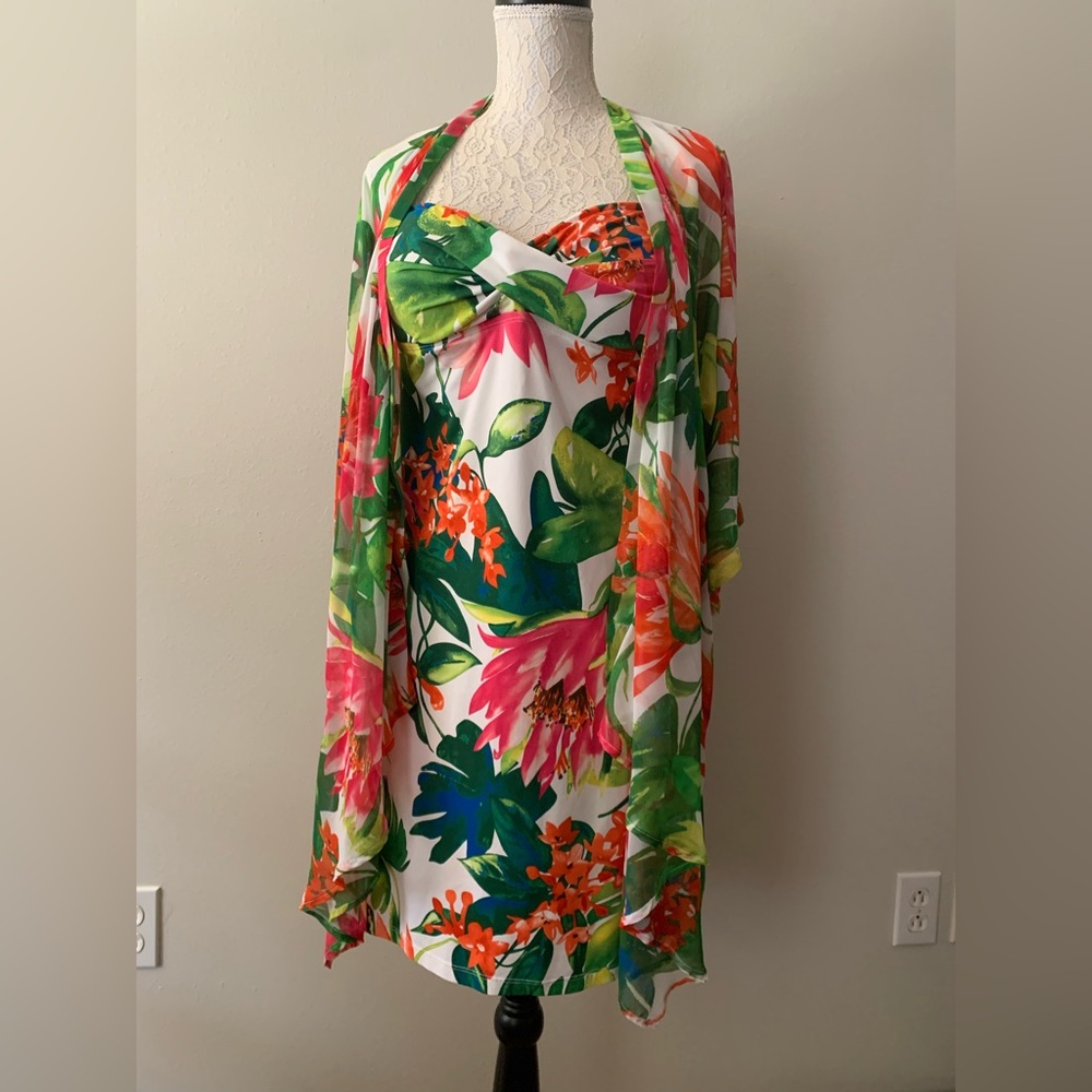 Tommy Bahama Floral Multicolor Dress, size large